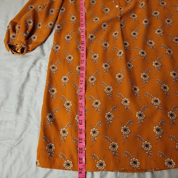 Mustard yellow Loft Dress with separate belt, size Small - Picture 2 of 6